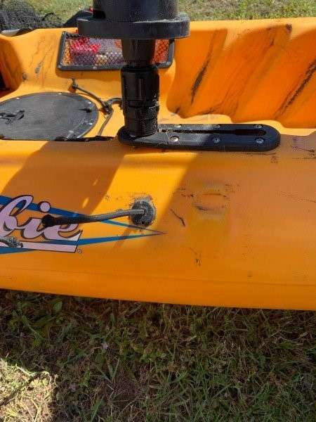 Hobie Cat Kayak With Polymer Fusion Label Tested By Shark. Mold In Graphic labeling for kayaks.